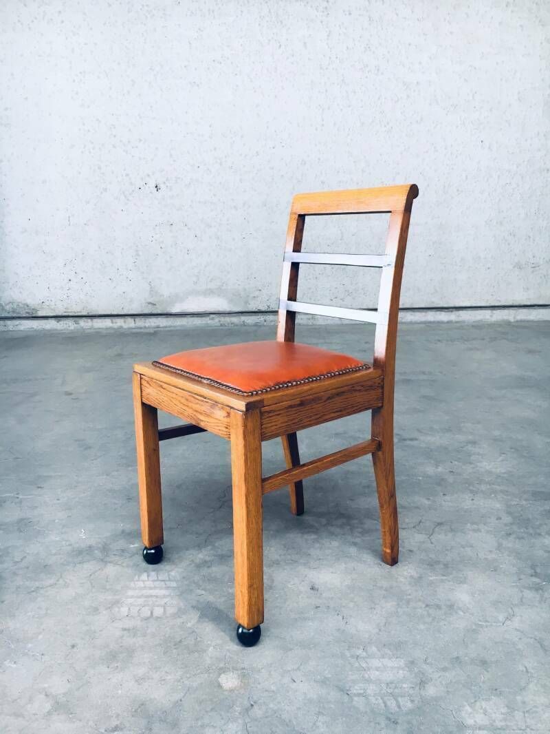 photo vintage Art Deco Modernism Design Side Chair Set, België, Jaren 1930