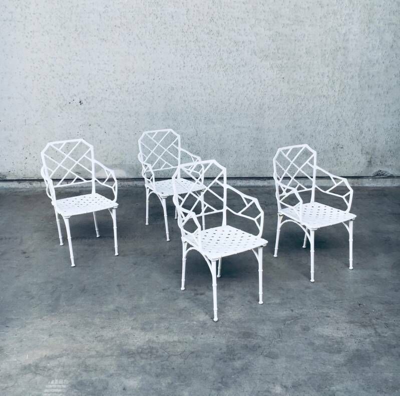 "Calcutta" Faux Bamboo Outdoor Armchair Set By Hall Bradley For Brown Jordan, USA 1960's photo furniture