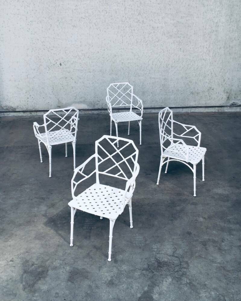 "Calcutta" Faux Bamboo Outdoor Armchair Set By Hall Bradley For Brown Jordan, USA 1960's photo vintage