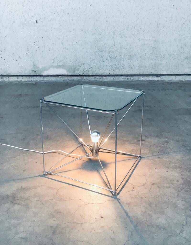Cubist Design Floor Lamp Table By Max Sauze, France 1960's