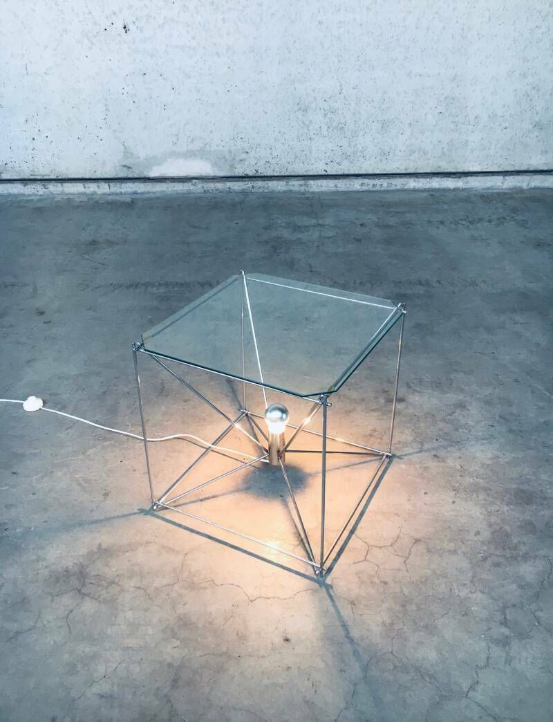 Cubist Design Floor Lamp Table By Max Sauze, France 1960's photo for sale