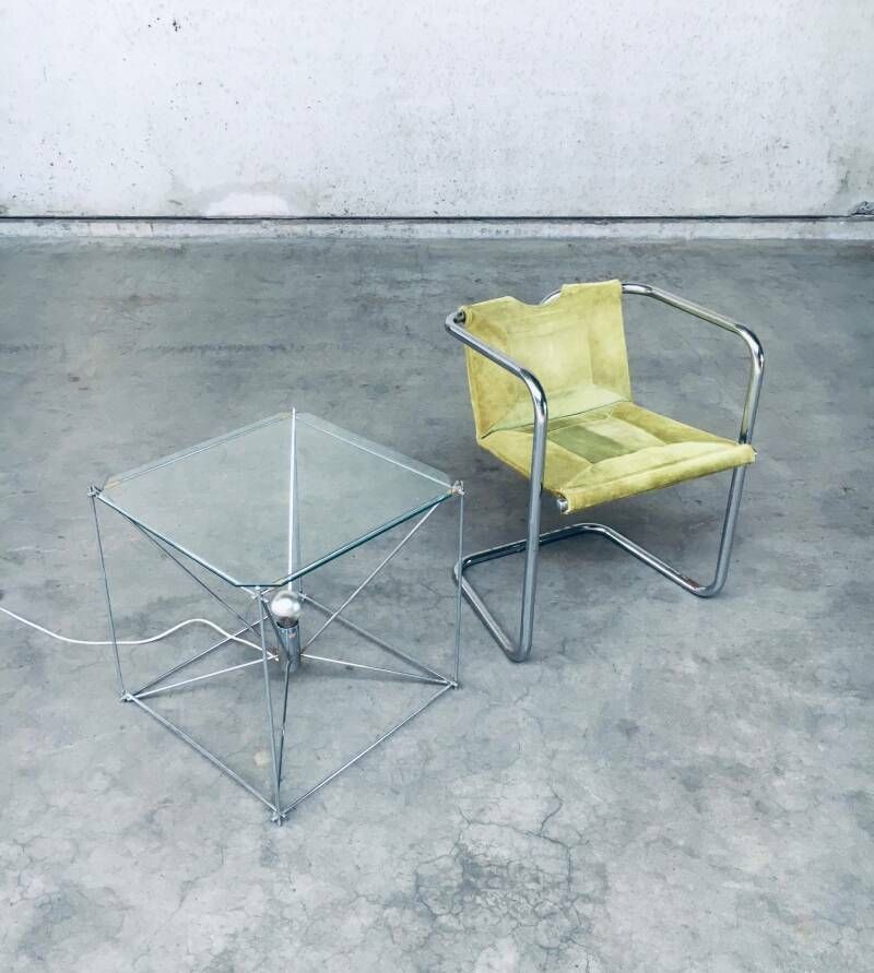 photo vinterior Cubistisch Design Vloerlamp/Tafel Van Max Sauze, Frankrijk, Ca. Jaren 1960