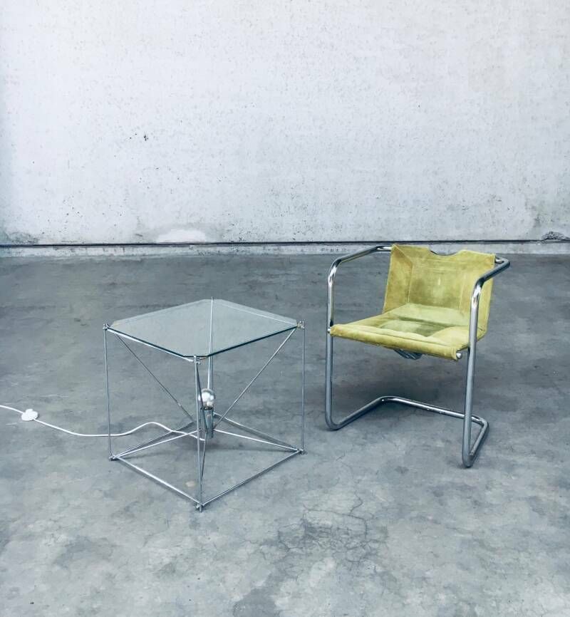 photo vintage Cubistisch Design Vloerlamp/Tafel Van Max Sauze, Frankrijk, Ca. Jaren 1960