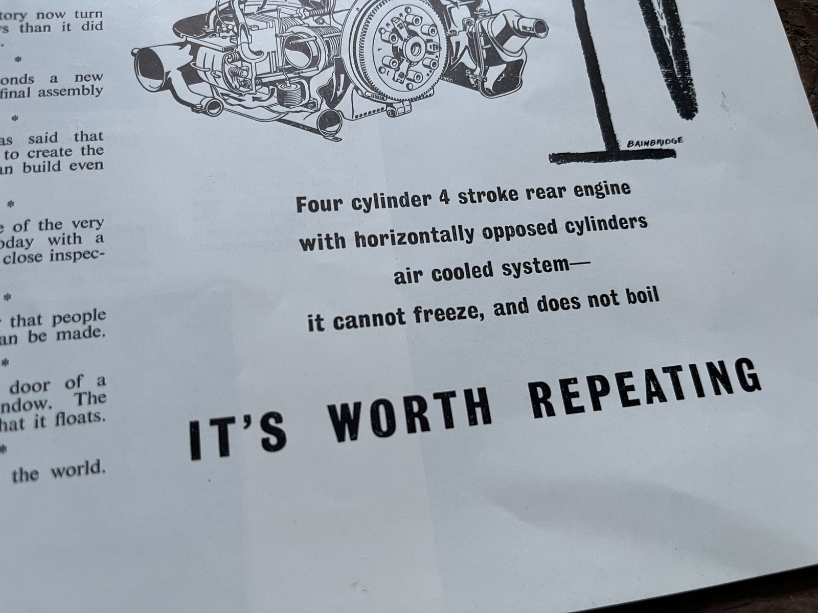 Original Volkswagen Advertising Print 1960s photo furniture