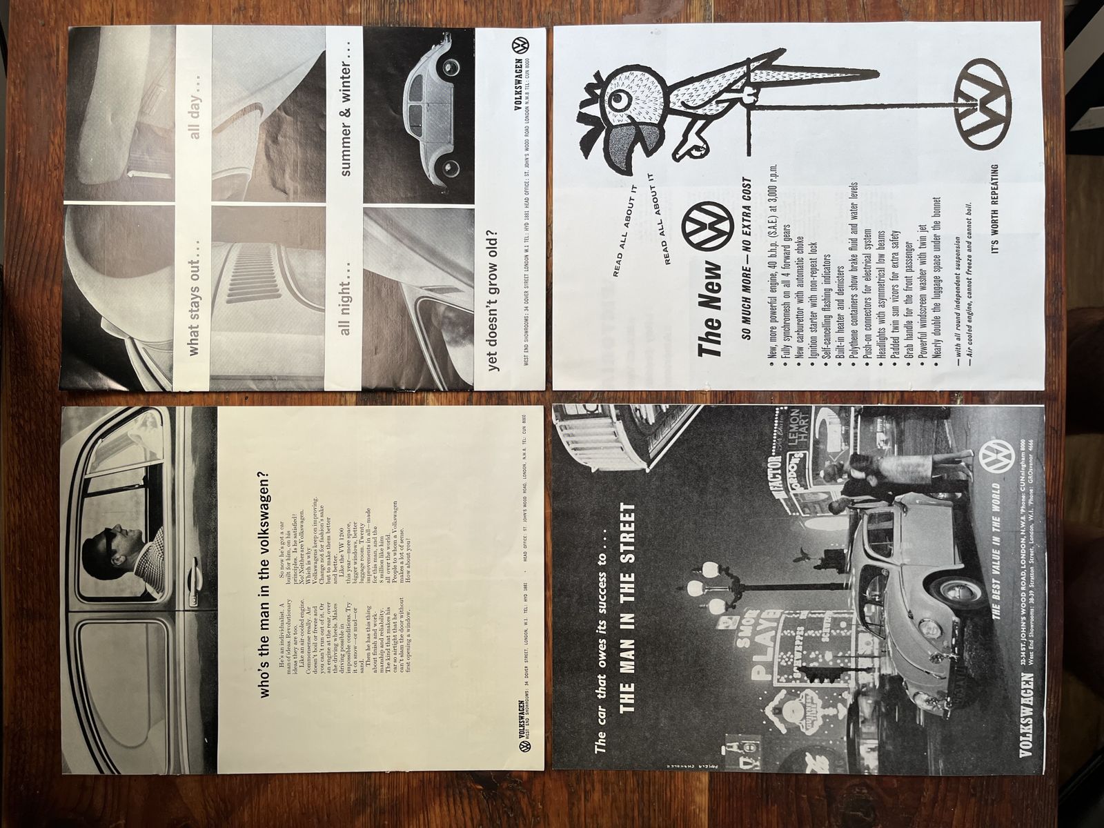 Original Volkswagen Advertising Print 1960s photo furniture