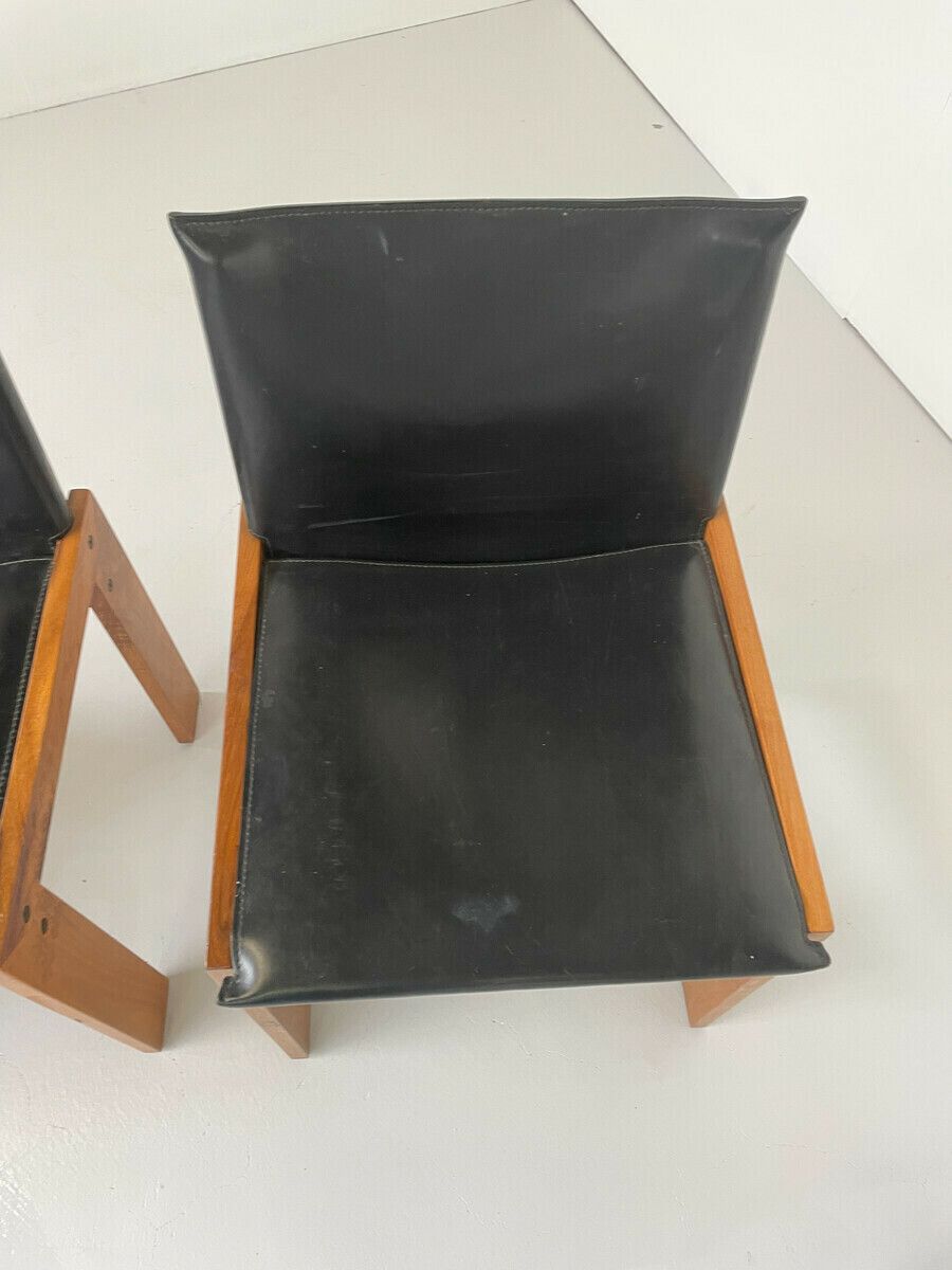 Set Of 4 Mid Century Modern Dining Chairs By Afra & Tobia Scarpa photo vintage