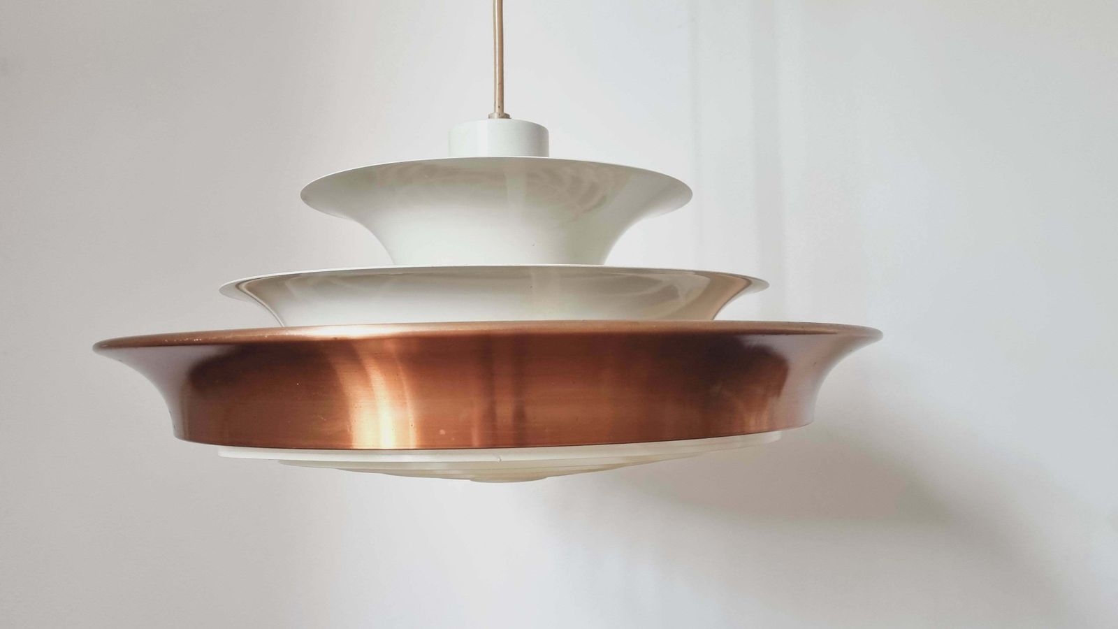 Rare Midcentury Pendant In Style Of Louis Poulsen, Denmark, 1970s photo 321.0