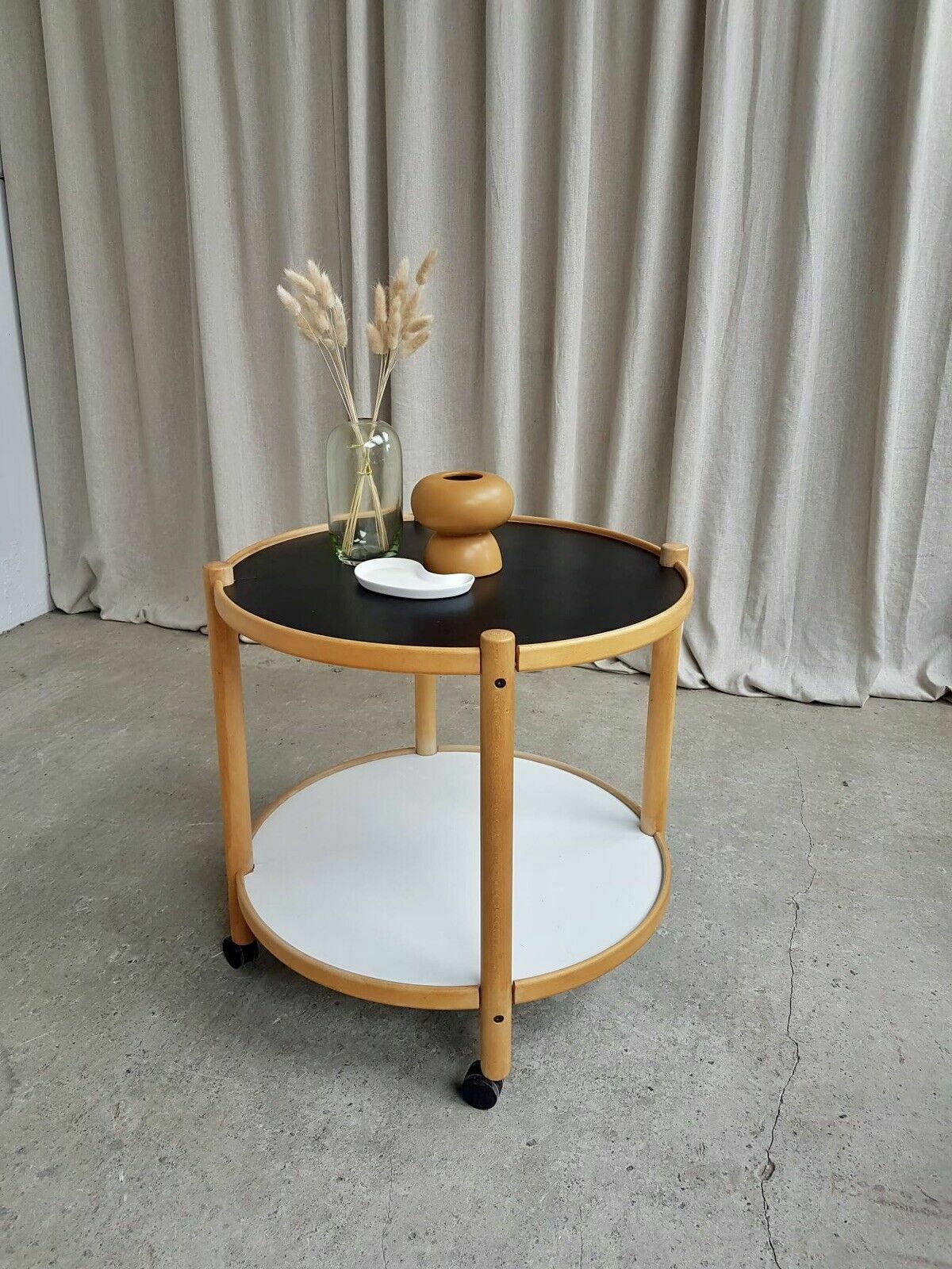 Vtg Late Mid Century Danish Modernist Side Table Trolley Scandi Retro R211 photo for sale