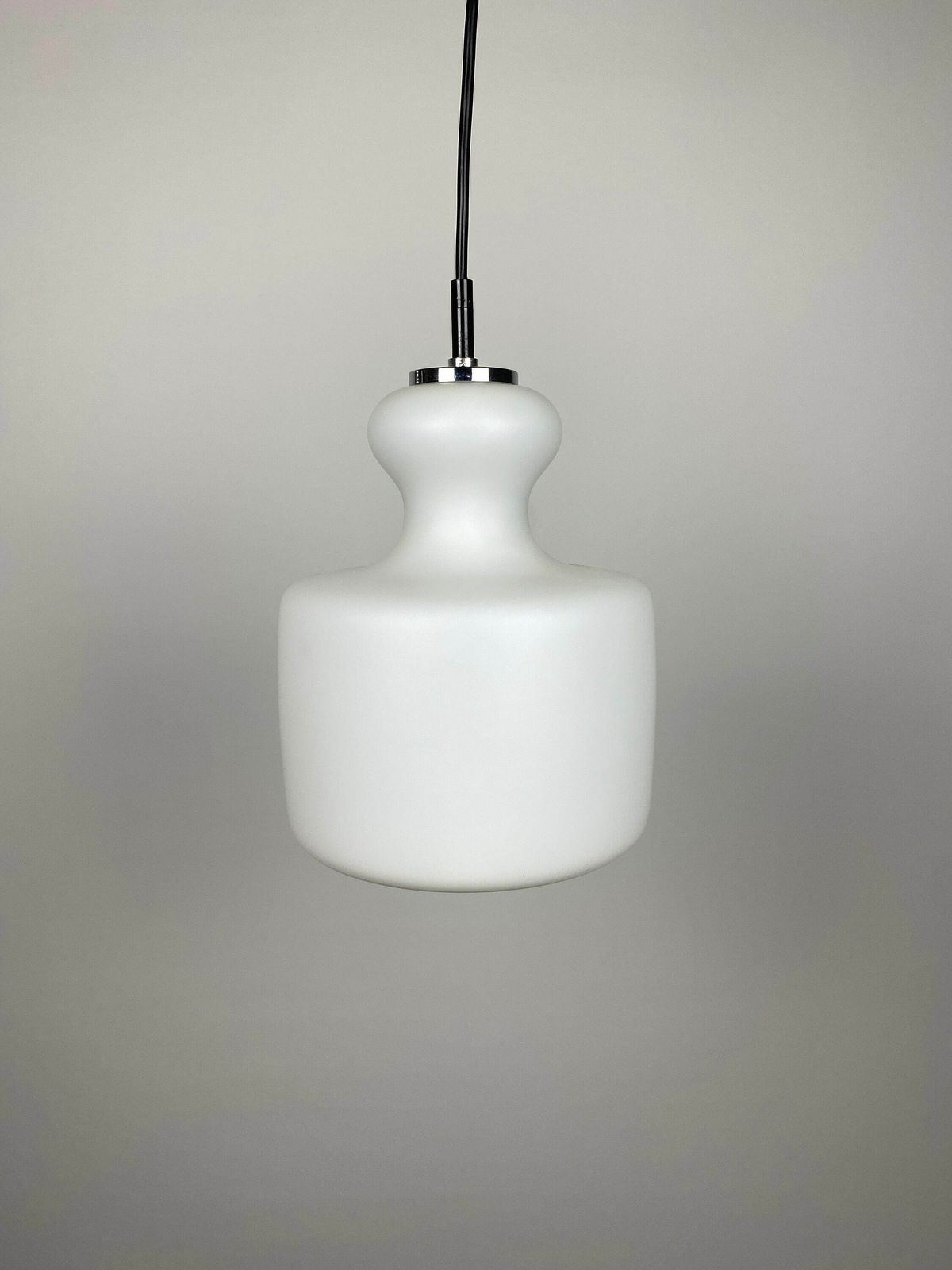 Vintage Design Peill & Putzler Glass White Hanging Lamp German Design 1960