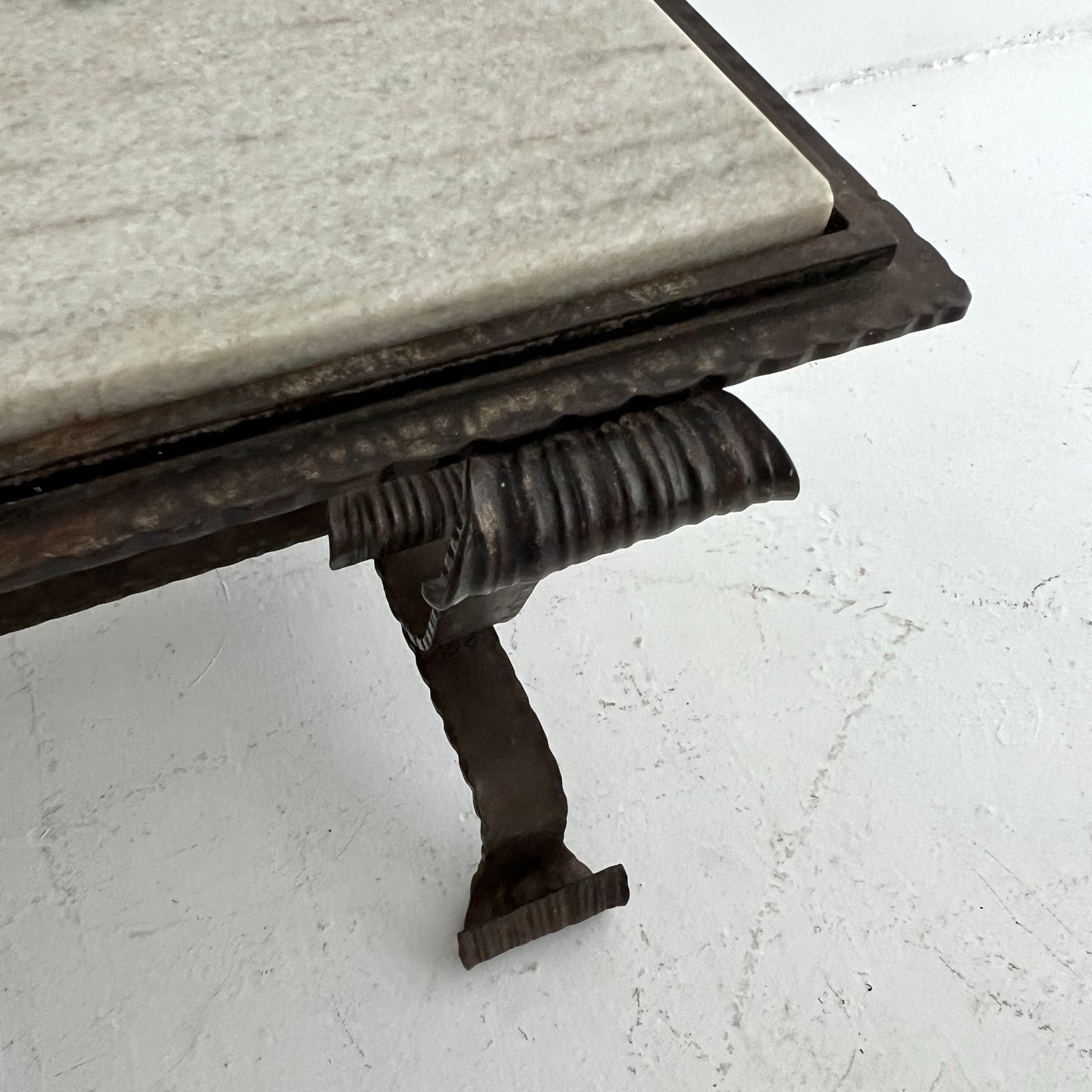 1940s Steel And Marble French Coffee Table photo for sale