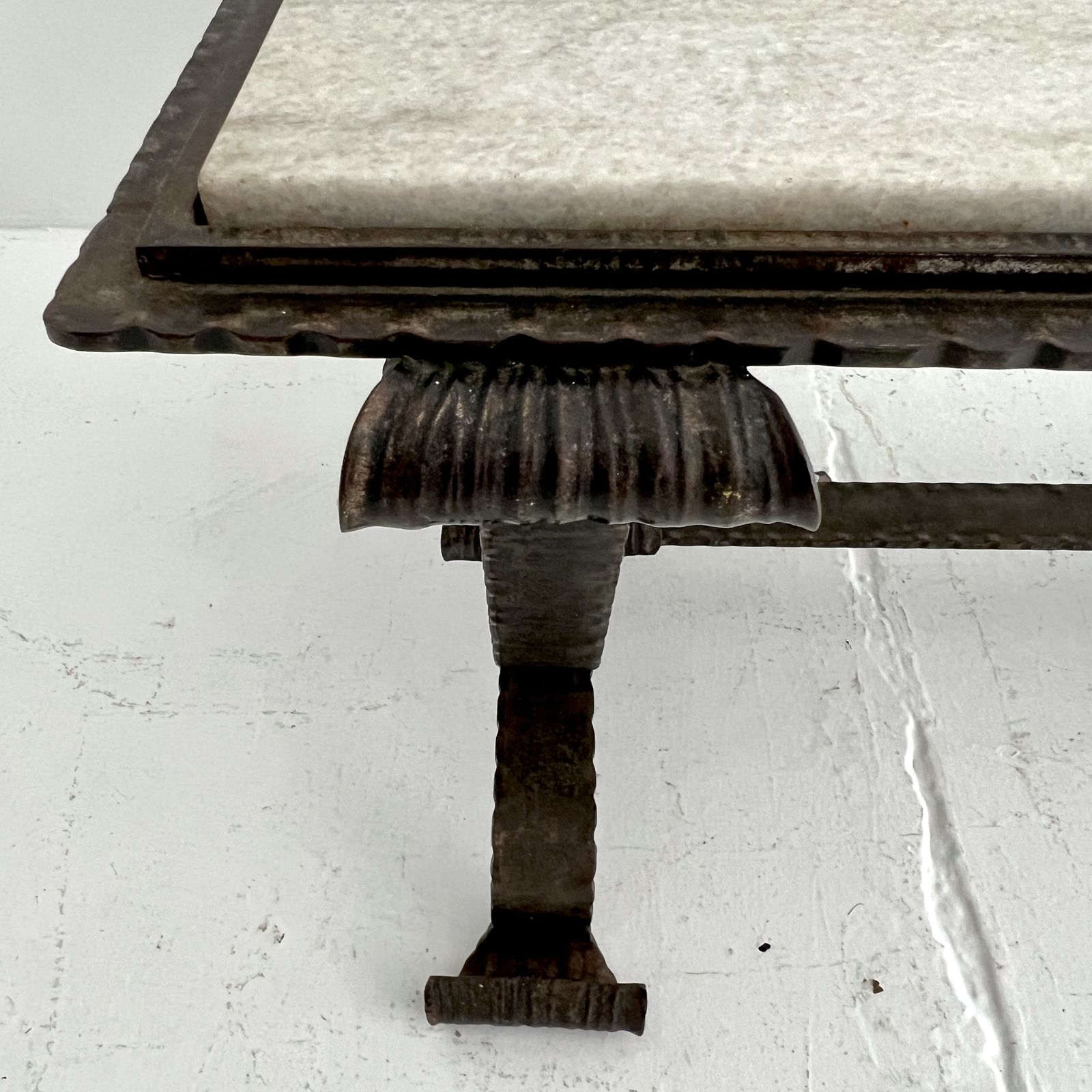 1940s Steel And Marble French Coffee Table photo vinterior
