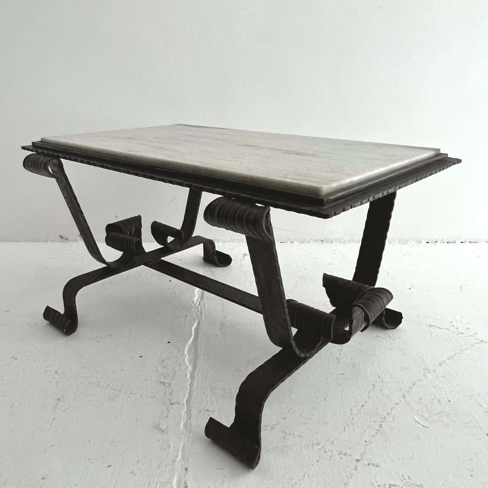 photo buy 1940s Steel And Marble French Coffee Table