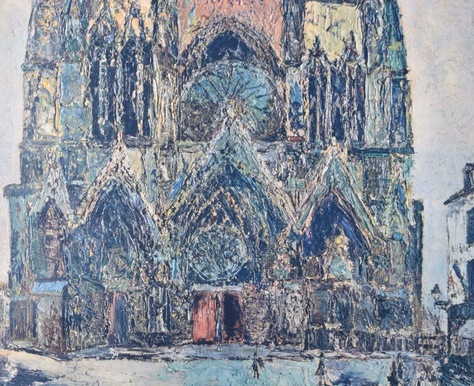 Reims Cathedral, France Poster After Maurice Utrillo Post Impressionism photo for sale