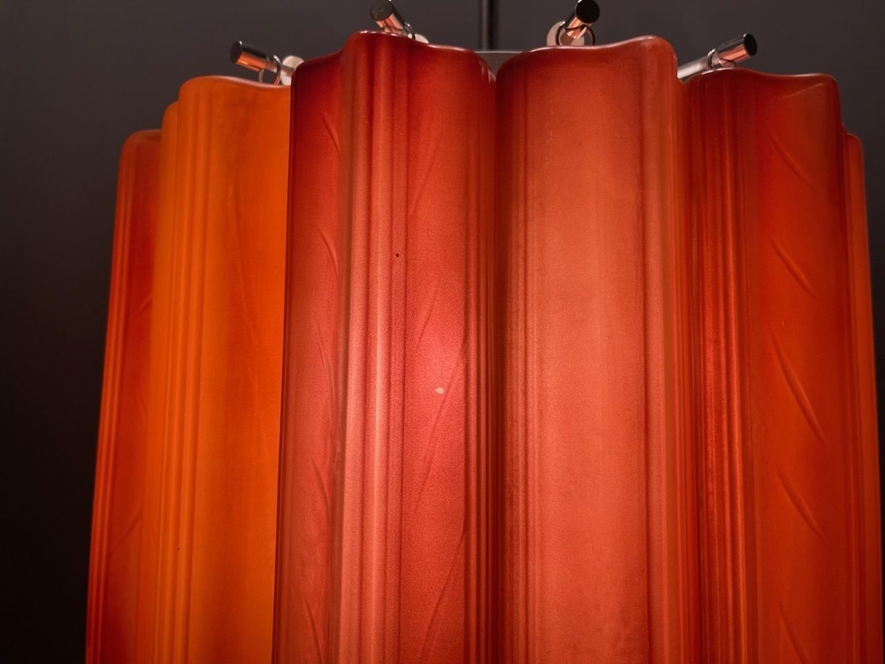Italian Glass Tube Chandelier, 1980s photo buy
