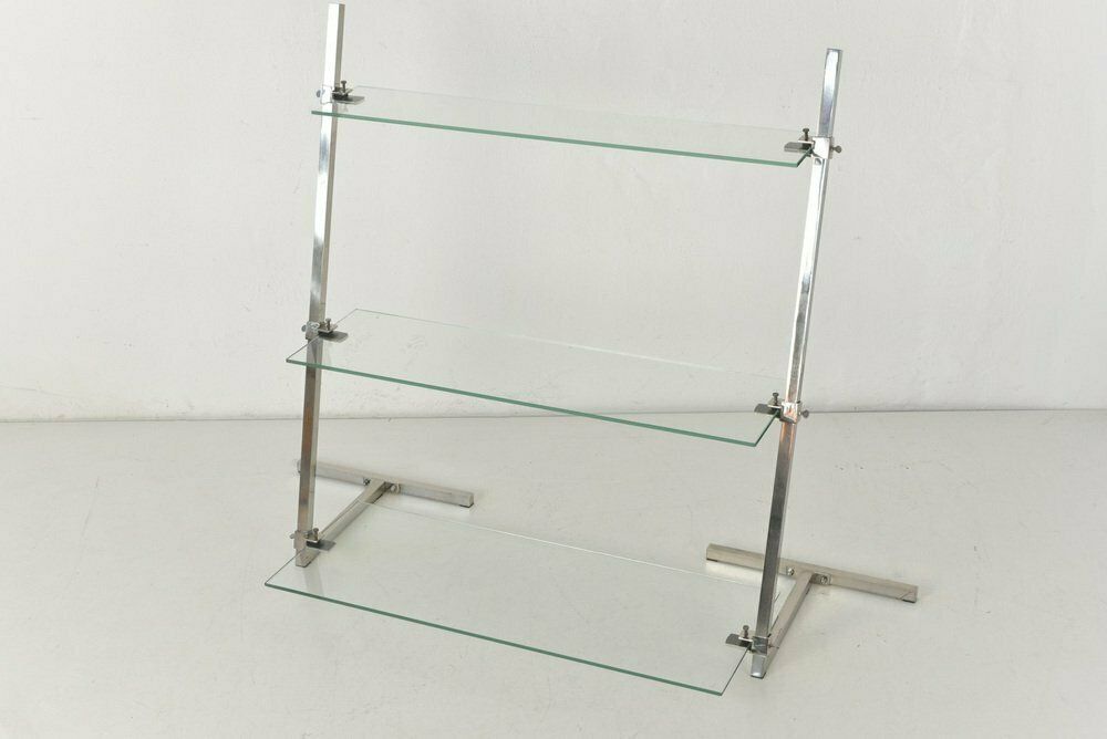 German Decoration Shelf In Steel Tube And Glass, 1930 photo vinterior