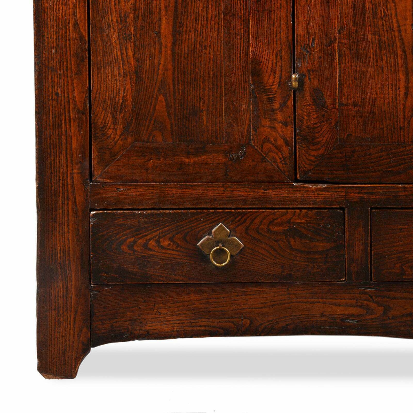 Chinese Walnut Wardrobe From Gansu, 19th Century photo vintage