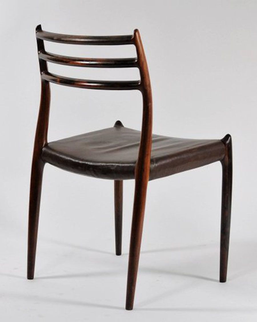 N. O. Moller Six Fully Restored Rosewood Dining Chairs Including Custom Reupholstery photo 9800.0