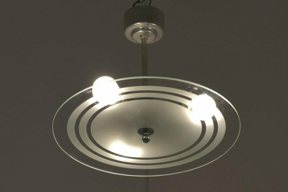 Vintage Cubistic Pendant Light, 1930s photo vintage