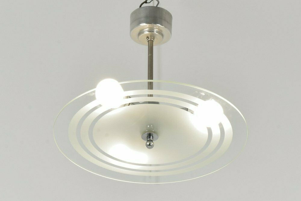 photo furniture Vintage Cubistic Pendant Light, 1930s