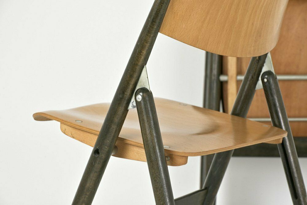 German Se 18 Folding Chairs By Egon Eiermann For Wilde+Spieth, 1950s, Set Of 4 photo for sale