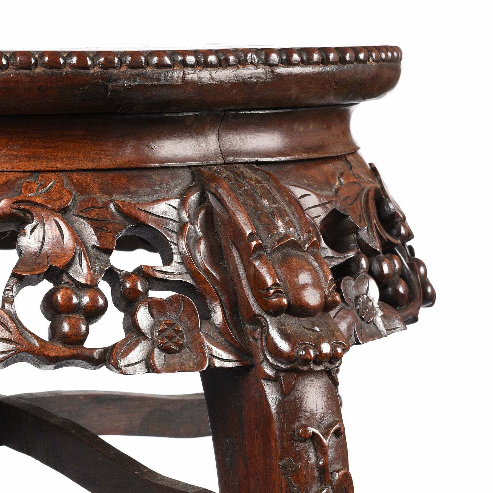Chinese Hongmu Jardinière Stand With Inset Marble   Late 19th Century photo furniture