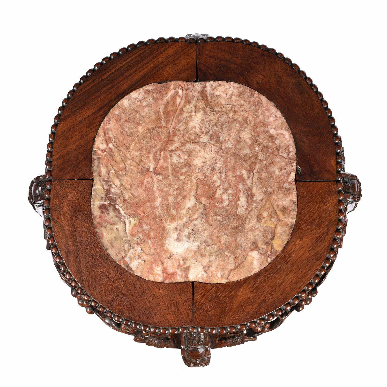 Chinese Hongmu Jardinière Stand With Inset Marble   Late 19th Century photo for sale