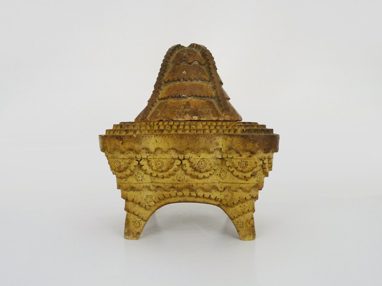 Temple Offering Pot In Sculpted Soapstone, Ointment Pot. Thailand, Burma
