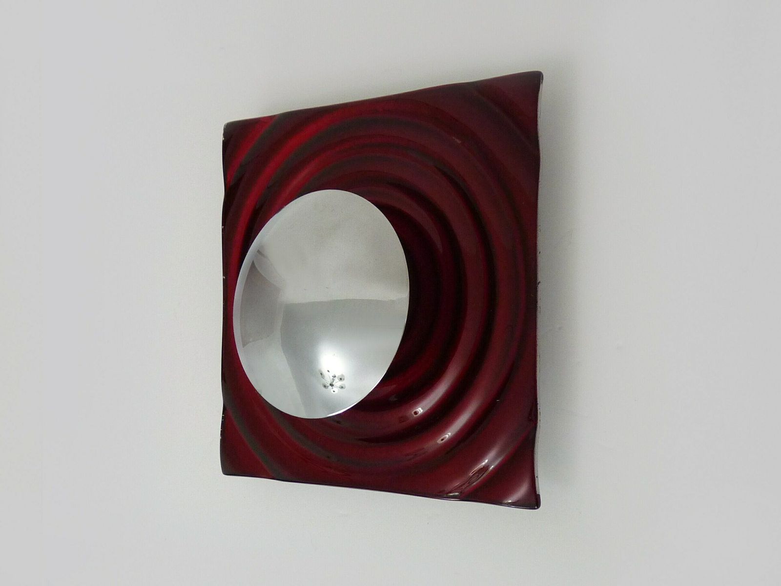 Applique murale Paul Neuhaus en verre rouge et réflecteur chromé photo Luminaires