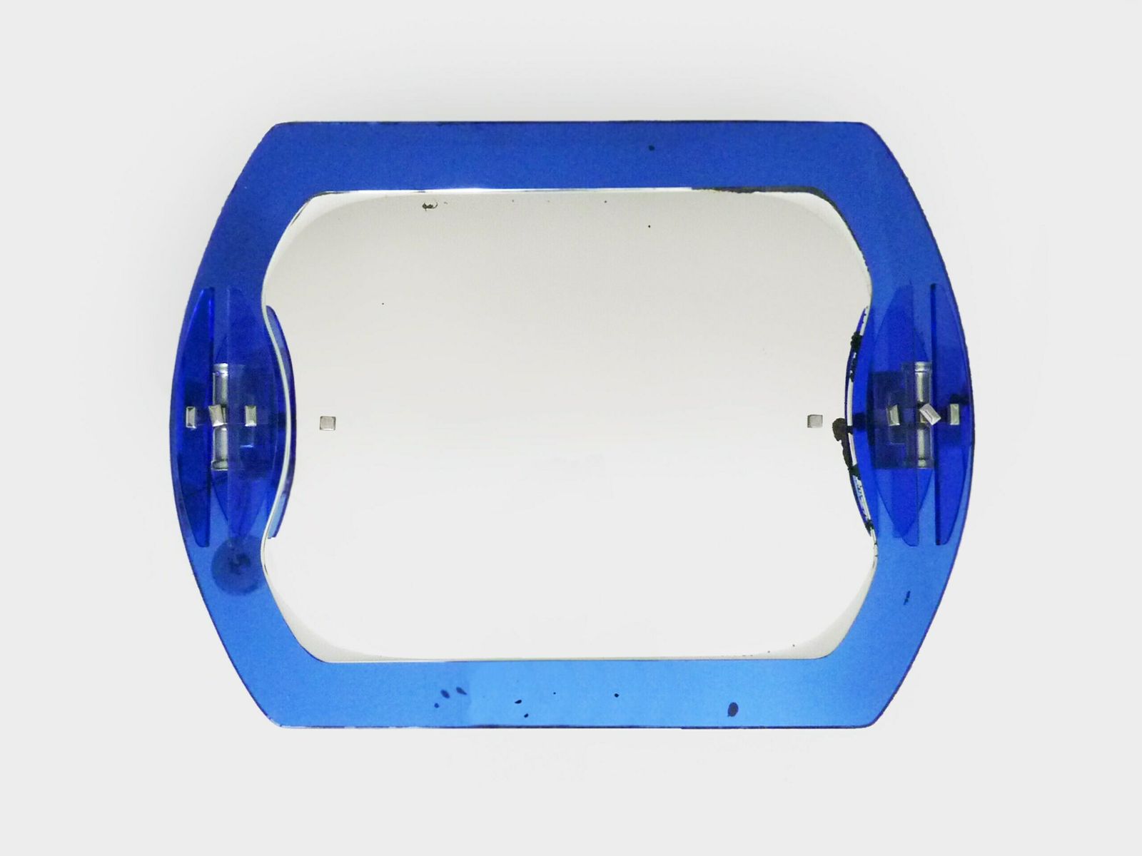 Large Cobalt Blue Veca Mirror And Wall Lights In 2 Shades Veca Fontana Arte Italy