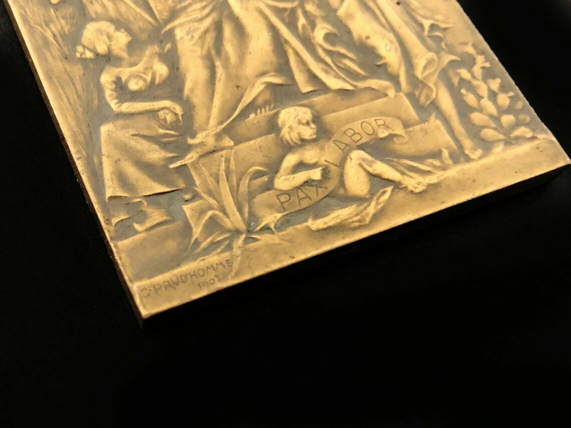 Pax Labor-medaille (Vrede door Arbeid) in brons door G.Prudhomme photo Kunst