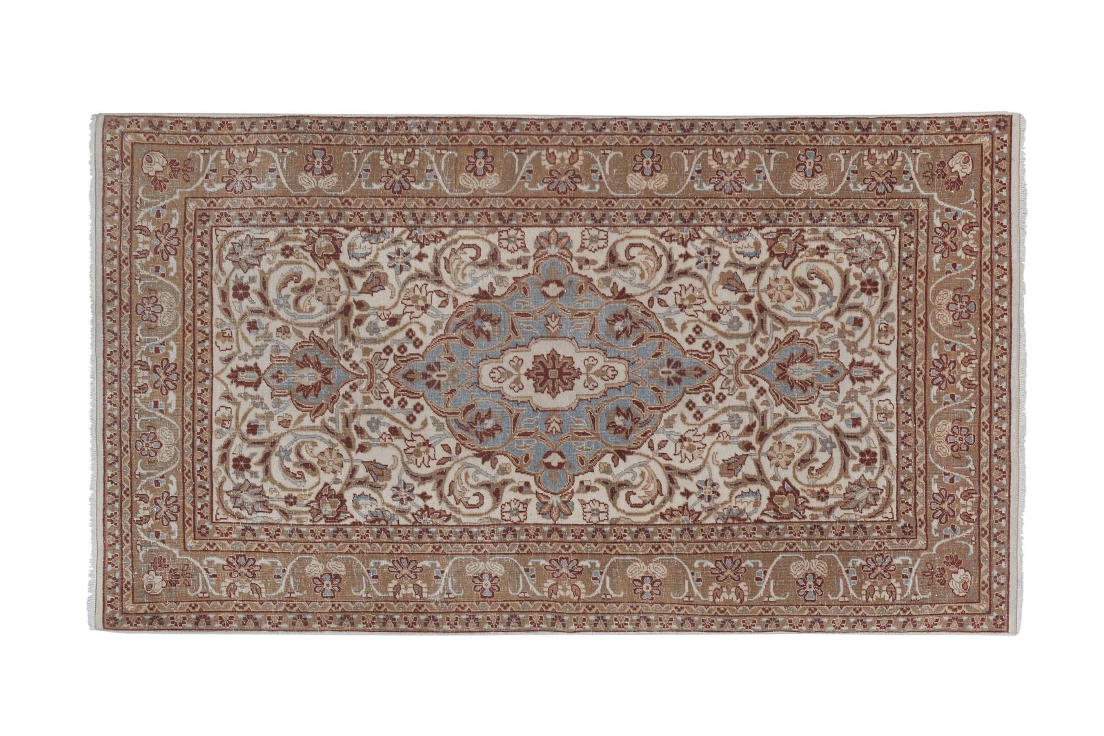 Mid Century Modern Anatolia Faded Colors Low Pile Rug With Medallion 2'10" X 5' photo for sale