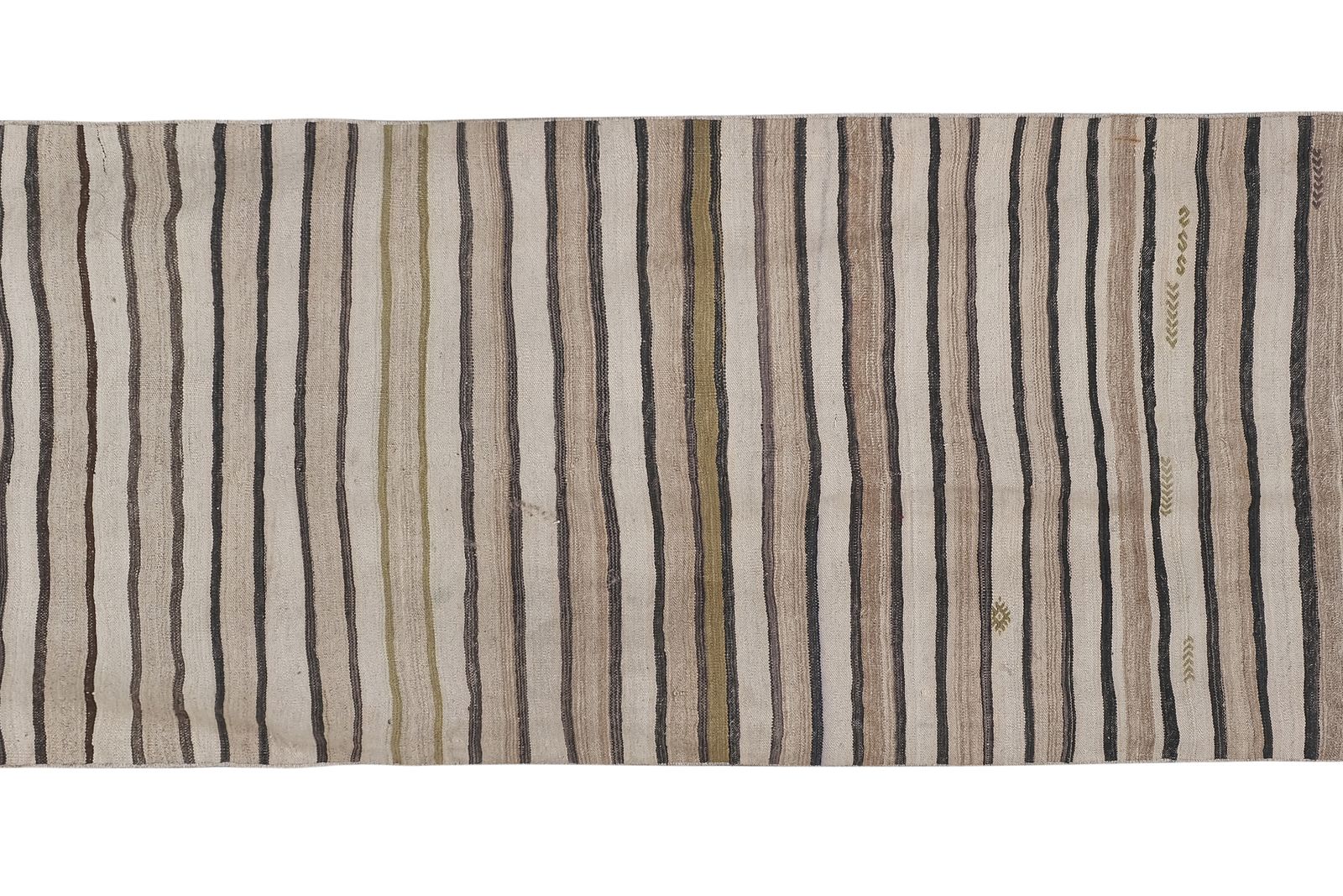 Soft Natural Color Hallway Kilim Runner Rug 3'7'' X 9'3'' photo for sale