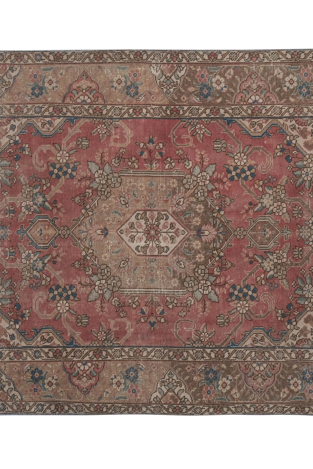 1970s Vintage Hand Knotted Distressed Low Pile Caucasian Style Rug photo buy