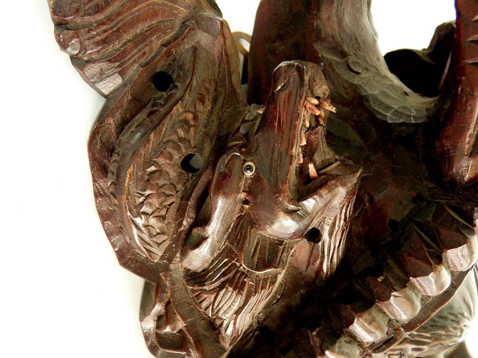 Ancient Chinese Mask In Carved Rosewood. 1st Half Of The 20th Century photo 185.12