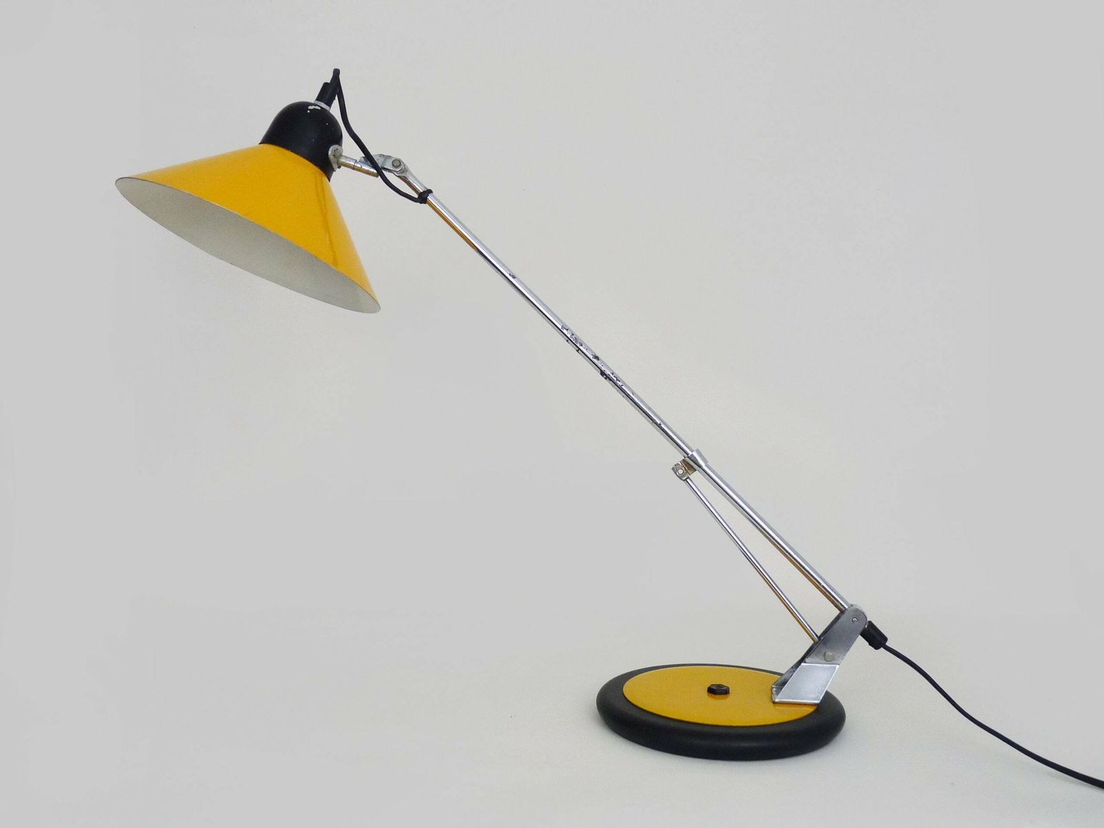 Aluminor Yellow Metal Articulated Lamp, 1970s