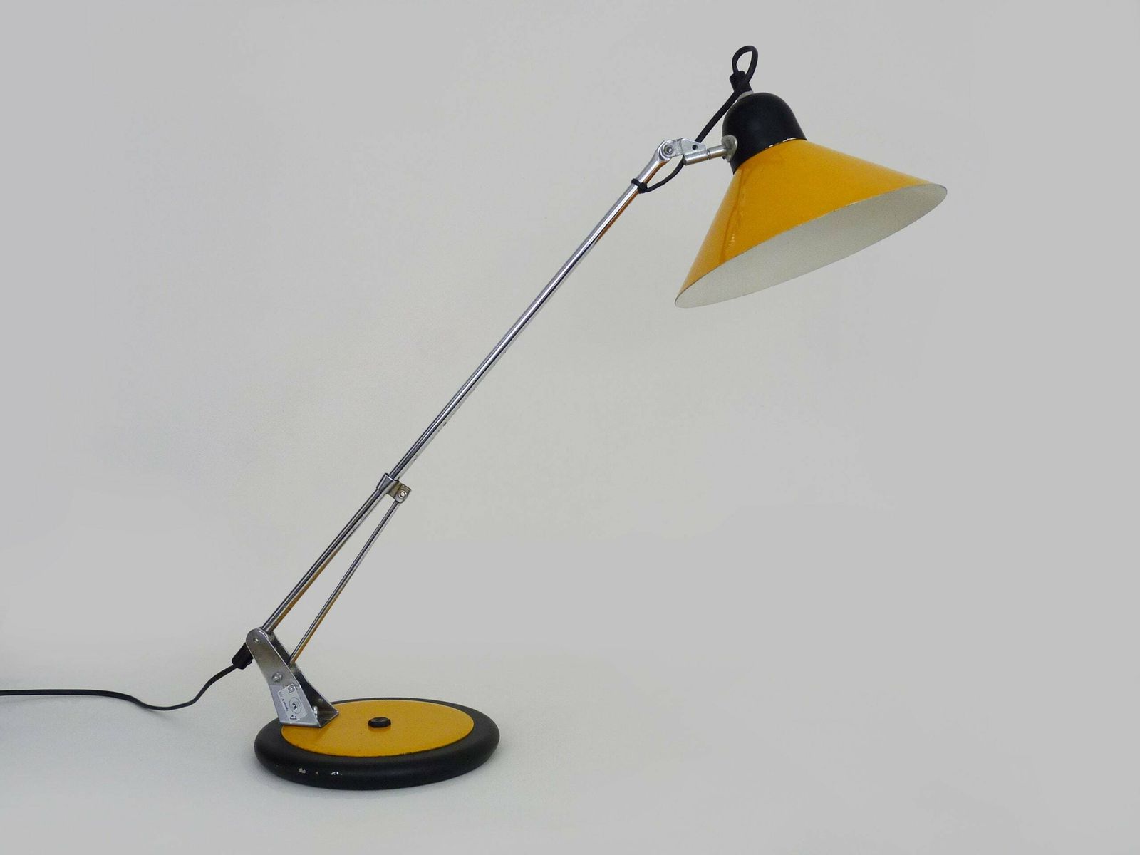 Aluminor Yellow Metal Articulated Lamp, 1970s photo for sale