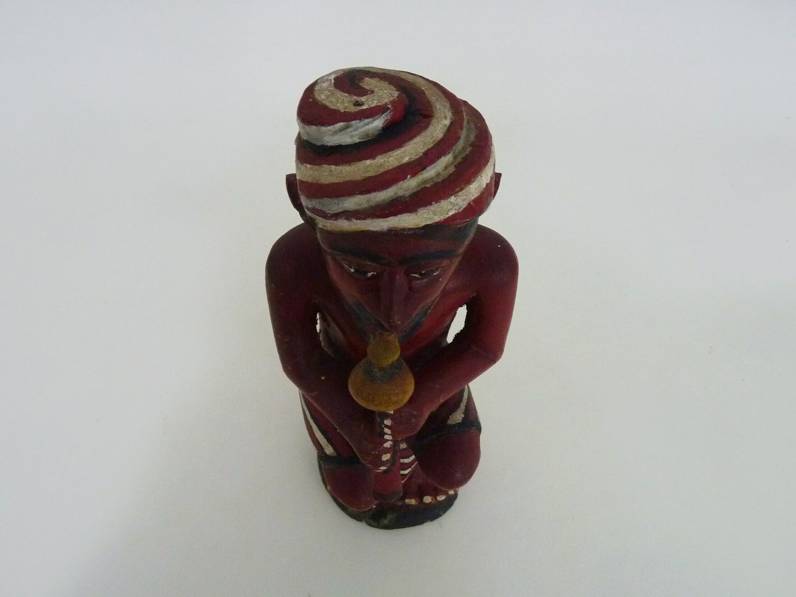 Statuette en bois polychrome « The Snake Driver », Inde photo vinterior