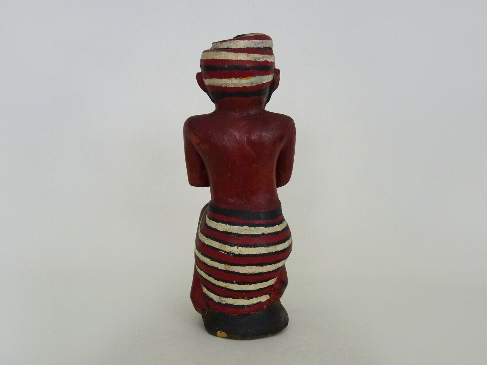 Statuette en bois polychrome « The Snake Driver », Inde photo vintage