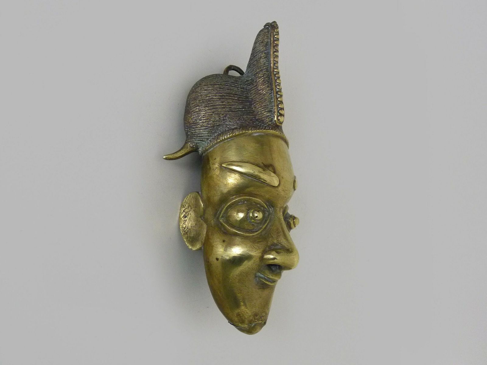 Bamoun Mask, Bamoun Ethnic Mask From Cameroon In Bronze photo for sale