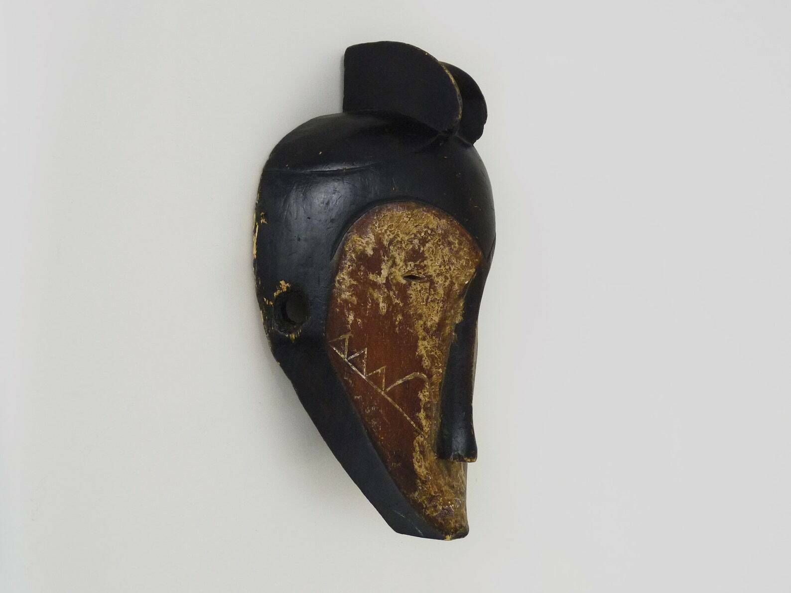 Masque Fang en bois ancien, art tribal africain du Gabon photo Art