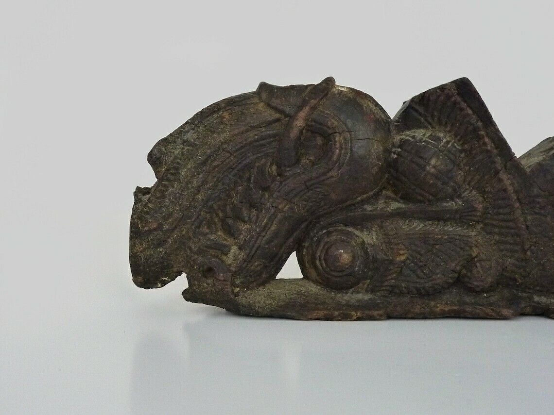 Piece Of Indonesian Wooden Bas Relief, Chameleon. Xixth photo furniture