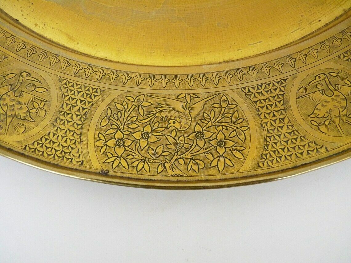 Groot Aziatisch dienblad (Laos of China) in verguld brons. photo vinterior