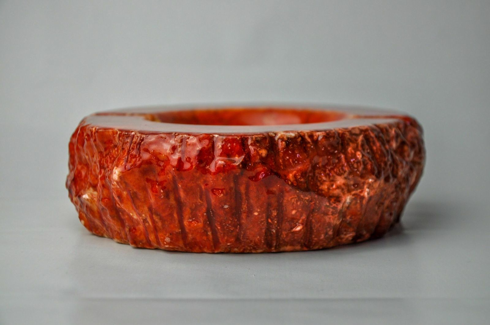Red Alabaster Ashtray By Romano Bianchi, Italy, 1970 photo for sale