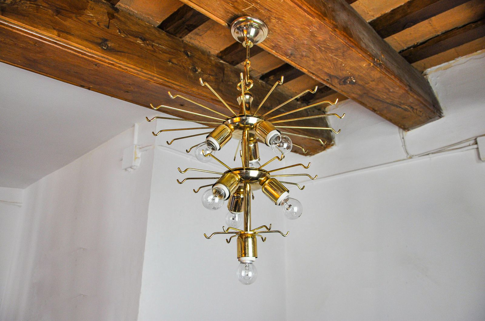 photo for sale Black Veca Chandelier 3 Levels, Murano Glass, Italy, 1970