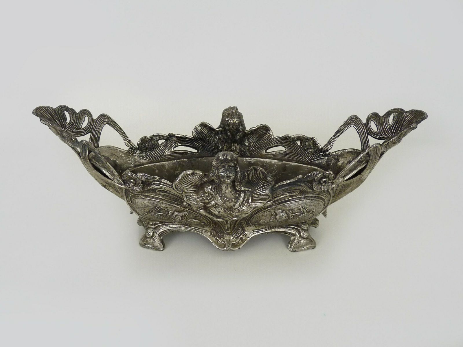 Art Nouveau Verzilverde Bronzen Bloembak photo Woonaccessoires