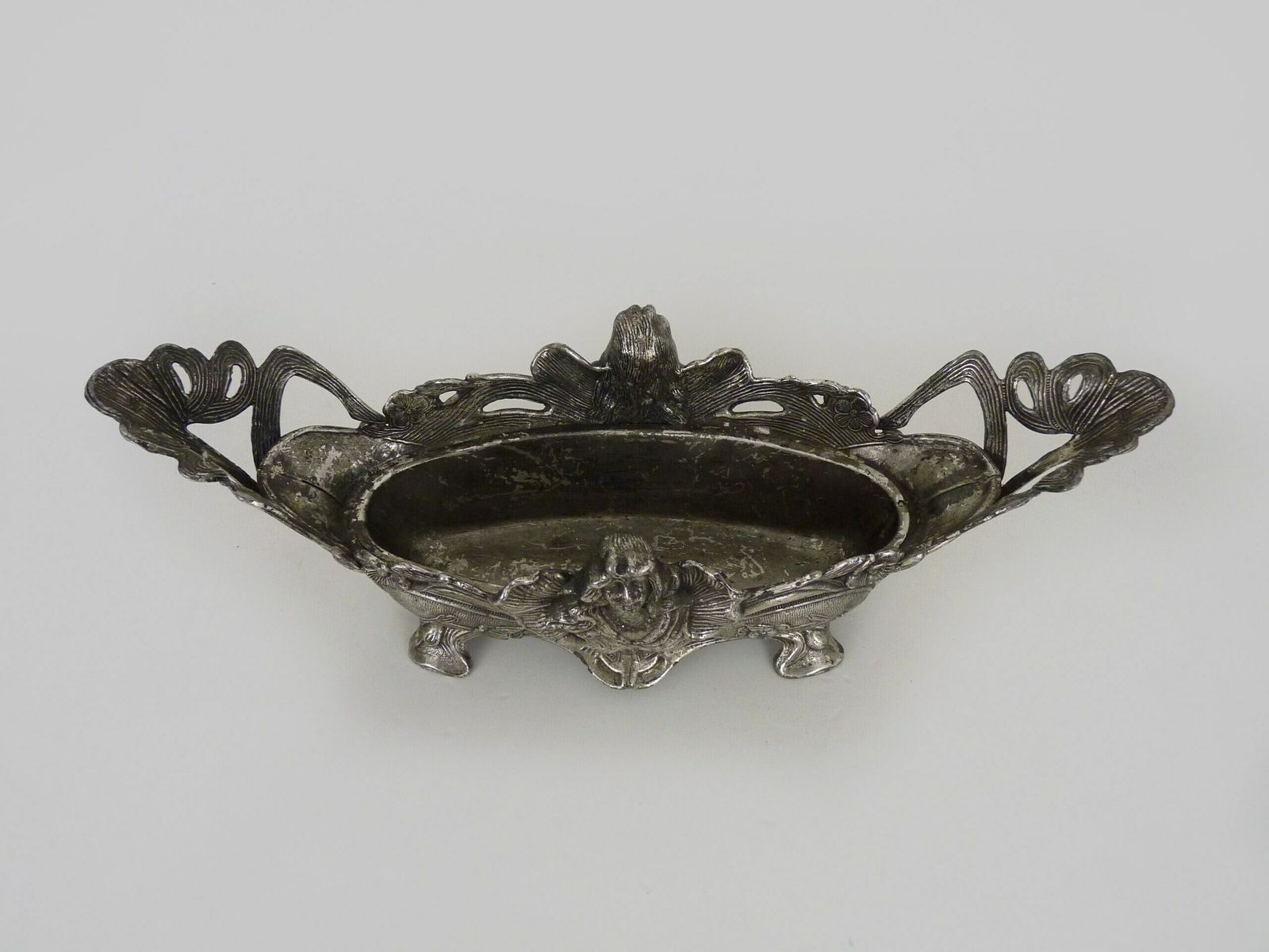 photo for sale Art Nouveau Verzilverde Bronzen Bloembak