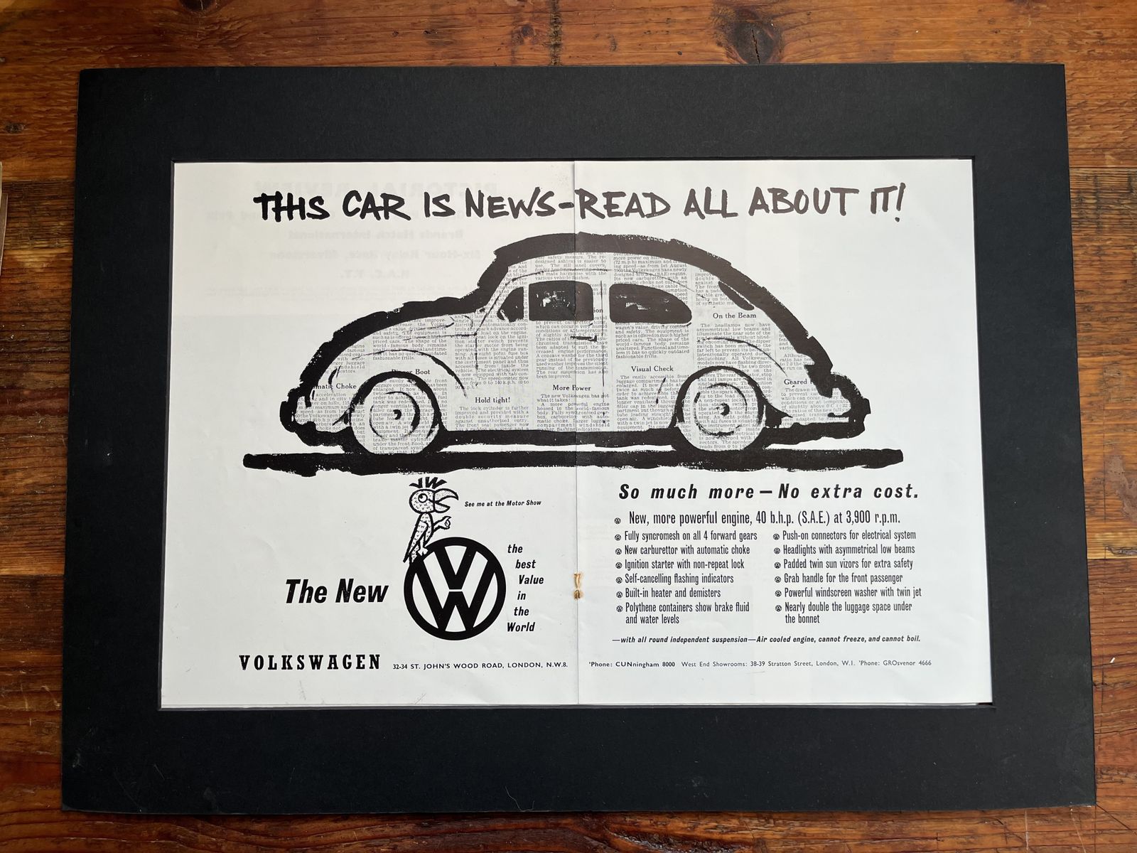 Original Volkswagen Advertising Print 1960s photo 185.0
