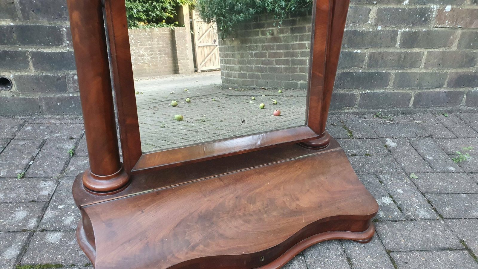 Huge Stunning Victorian Swig Dressing Table Mirror With Trinket Compartment. High Society photo Home Decor