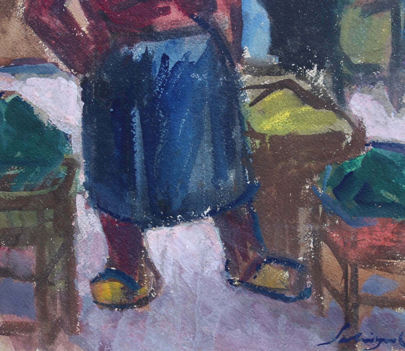 photo for sale 'The Market Seller In Nice' By Alfred Salvignol (Circa 1950s)