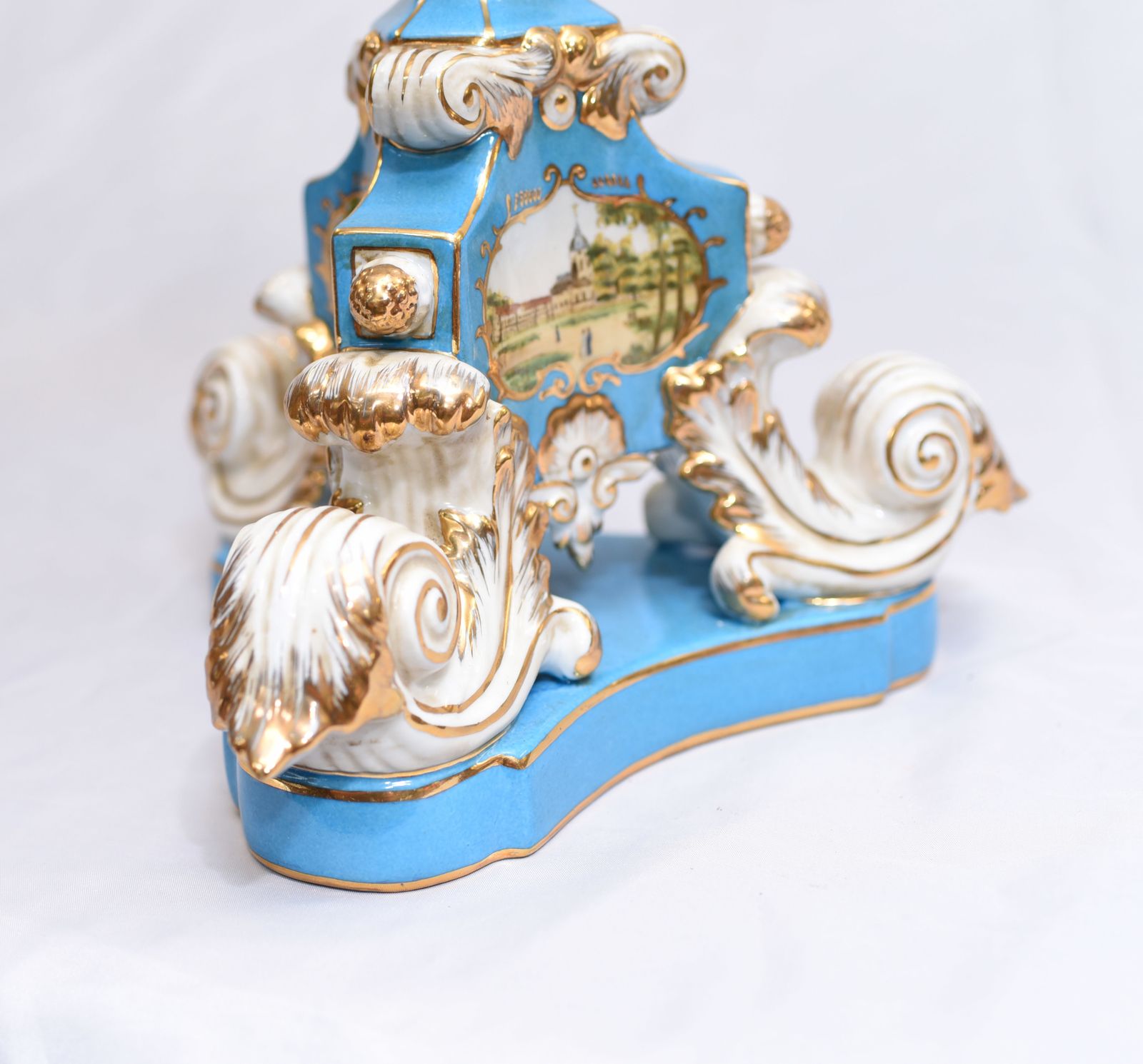 Pair Porcelain Candelabras   French Sevres Gilt Candelabrum photo for sale